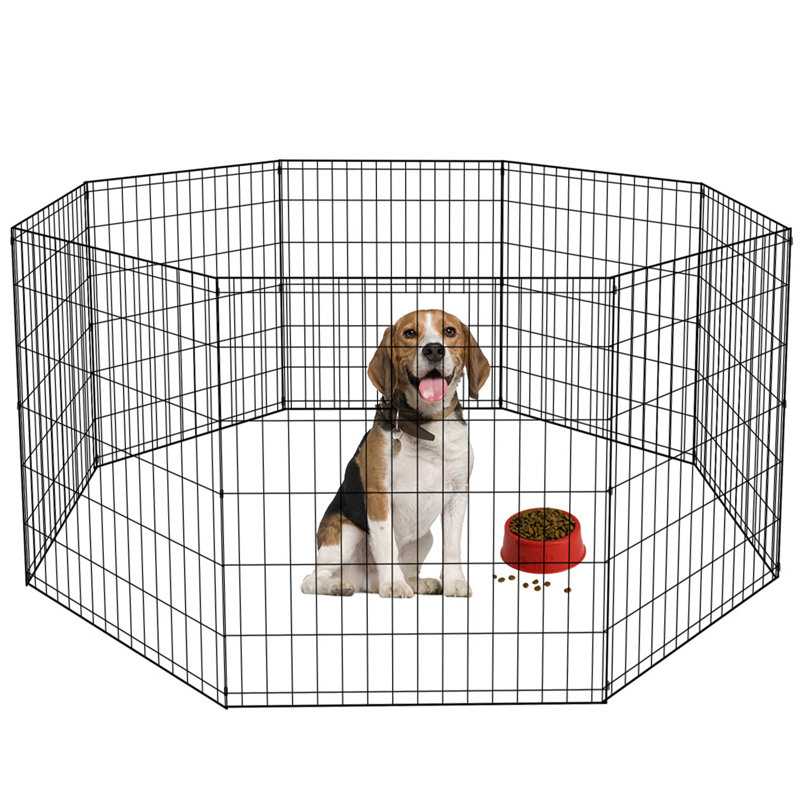 Bestpet 30 Black Tall Dog Playpen Crate Fence Pet Kennel Play Pen Exercise Cage 8 Panel